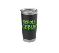 SCROLL GOBLIN Funny Adicto a las aplicaciones de desplazamiento de redes sociales Vaso térmico de acero inoxidable de doble pared