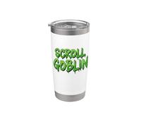 SCROLL GOBLIN Funny Adicto a las aplicaciones de desplazamiento de redes sociales Vaso térmico de acero inoxidable de doble pared