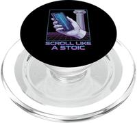 Scroll Like a Stoic Retro Grid Filosofía Digital Estética PopSockets PopGrip para MagSafe