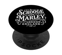 Scrooge y Marley Londres, Inglaterra, Blanco Print PopSockets PopGrip Adhesivo