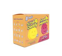 Scrub Daddy - 4 esponjas Scrub Daddy y 4 esponjas de Cocina Scrub Mommy, no arañan, sin BPA, Fabricadas con Espuma de poliéster, Resistentes a Las Manchas y olores (Paquete de 8)