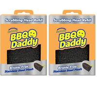 Scrub Daddy BBQ Daddy - Cabezal de Repuesto para Cepillo de Limpieza Barbacoa, Limpiador de Parrillas de Barbacoa, Sin Cerdas de Alambre con FlexTexture, Cepillos Limpiadores para BBQ (Paquete de 2)