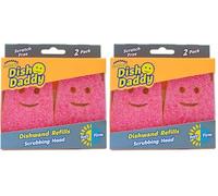 Scrub Daddy Cabezales de repuesto para cepillo de fregar platos, cepillos dispensadores de jabón, esponjas de lavado que cambian de textura, recambios de esponja desmontable para cabeza de papá, color