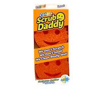 Scrub Daddy Colors Esponja Scrub Daddy, Estropajo Cara Sonriente Limpieza Anti-Rayaduras,Lavable para Cocina y Baño Antibacteriana, Reutilizable, Tecnología Flextexture, Naranja, Paquete de 2, SD2CO