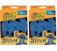Scrub Daddy Disney Stitch Esponja, Estropajo Cara Sonriente Limpieza Anti-Rayaduras, Esponja Lavable Antibacteriana y Reutilizable para Cocina y Baño, con Flextexture (Paquete de 2)