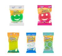 Scrub Daddy Essentials Pack Completo con Scrub Mommy, Scour Daddy, Sponge Daddy y Eraser Daddy, Esponjas para Limpiar y Fregar, Pack múltiple de estropajos de Cocina Que no Rayan, Paquete de 5