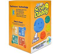 Scrub Daddy Juego de esponjas de Color Variado, Esponja Multiusos sin arañazos, sin BPA y Fabricada con Espuma de polímero, Resistente a Manchas, Moho y olores (4 Unidades)