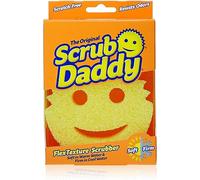 Scrub Daddy Original Esponja Scrub Daddy, Estropajo Cara Sonriente Limpieza Anti-Rayaduras, Esponja Lavable Antibacteriana y Reutilizable para Cocina y Baño, con Tecnología Flextexture - Amarillo