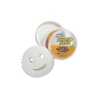 Scrub Daddy Power Paste - Piedra Blanca Limpieza, Crema Limpiadora Multiusos Biodegradable - Arcilla Blanca Limpiador Doméstico Multiusos Potente con Estropajo Scrub Mommy de Doble Cara Incluida