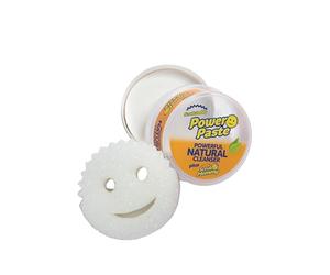Scrub Daddy Power Paste - Piedra Blanca Limpieza, Crema Limpiadora Multiusos Biodegradable - Arcilla Blanca Limpiador Doméstico Multiusos Potente con Estropajo Scrub Mommy de Doble Cara Incluida