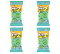 Scrub Daddy Scour Daddy Essentials, Estropajos Que no Rayan, Estropajo de Alta Resistencia para Limpiar Platos, Alternativa a los estropajos metálicos de Cocina, Esponjas para Fregar, Paquete de 4