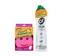 Scrub Daddy Scrub Mommy + CIF Cream All Propsito Original - Suministros de limpieza con crema de limpieza para el hogar y esponja no scratch - C
