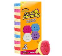 Scrub Daddy Scrub Mommy - Esponjas de Cocina para Platos y derrames, Dos Lados para Limpiar Platos, Paquete Grande, Resistente a Manchas y olores (9 Unidades)