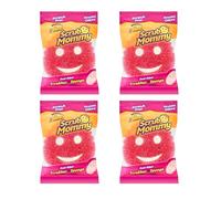 Scrub Daddy Scrub Mommy Essentials Esponjas de Limpieza - Estropajos de Doble Cara Que no Rayan, Esponjas de Cocina para Fregar Platos y baño, Esponja Fina con FlexTexture para vajilla, Paquete de 4