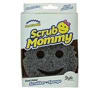 Scrub Daddy Scrub Mommy Style Estropajo de Doble Cara, Esponja Cocina para Lavar Platos y Limpieza Baño, Antiarañazos, Antibacteriana y Reutilizable - Esponja Cocina Raspadora Flextexture - Gris