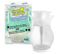Scrub Daddy Soap Daddy Dispensador Jabon Dosificador, Botella de Acción Dual para Fregadero de Cocina, Baño o Ducha, Recargable, Jabonera Cocina con Tapa Transparente con Forma de Flor