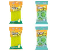 Scrub Daddy Sponge Daddy & Scour Daddy Essentials Pack múltiple, Esponjas de Cocina para Limpiar, Estropajos Que no Rayan con FlexTexture, Esponjas para Fregar Platos, Estropajo para baño y Cocina
