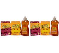 Scrub Daddy y Scrub Mommy Wonder Wash-Up Combo, Esponja lavavajillas en Paquete Doble con líquido lavavajillas 500 ml, Esponjas de Cocina Multipack para Limpieza, Estropajo para lavavajillas