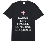 Scrub Life Paused Sunshine Required Enfermera De Vacaciones Comfort Colors Adult Heavyweight T-Shirt