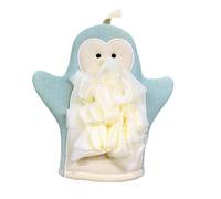 Scrub Mitt, Double-Sided Body Wash Gloves, Soft Shower Puff, Bathing Accessories, Rich Foaming, Gentle and Sturdy, 8.66x4.72x1.57 in, Ideal for Men, Women, Kids, Yellow/Blue/Pink