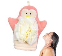 Scrub Mitt, Double-Sided Body Wash Gloves, Soft Shower Puff, Bathing Accessories, Rich Foaming, Gentle and Sturdy, 8.66x4.72x1.57 in, Ideal for Men, Women, Kids, Yellow/Blue/Pink