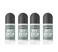 Scrubbingtons Pit Stop - Desodorante 98% natural para mujeres y hombres, en roll-on para sensible. Aprobado por, libre de aluminio y alcohol, vegano y libre animal. Aroma Brisa 75 ml x 4 unidades.