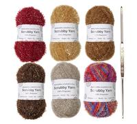 Scrubby Projects | Assorted Scrubby Shine Yarn | Crocheting and Weaving Yarn in | Ideal para Dish Towels, Bath Towels | Durable and Textured Yarn