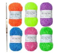 Scrubby Shine Yarn, Assorted Color Yarns, Portable Crocheting Weaving, Compact Handmade Towel, Soft Adorable Yarn for Dish Towels, Bath Accessories and Crafts, 5,1 pulgadas