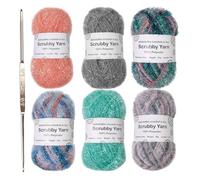 Scrubby Shine Yarn, Assorted Color Yarns, Portable Crocheting Weaving, Compact Handmade Towel, Soft Adorable Yarn for Dish Towels, Bath Accessories and Crafts, 5,1 pulgadas
