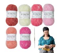 Scrubby Shine Yarn, Assorted Color Yarns, Portable Crocheting Weaving, Compact Handmade Towel, Soft Adorable Yarn for Dish Towels, Bath Accessories and Crafts, 5.1 inches