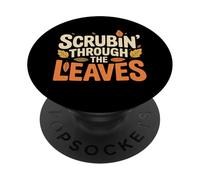 Scrubin' Through the Leaves Pumpkin Spice Nurse PopSockets PopGrip Adhesivo