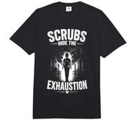 Scrubs Hide The Exhaustion - Diseño Trabajadores Sanitarios Comfort Colors Adult Heavyweight T-Shirt