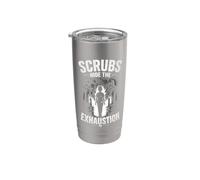 Scrubs Hide The Exhaustion - Diseño Trabajadores Sanitarios Vaso térmico de acero inoxidable de doble pared