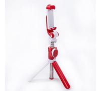 SCRUBY 2021 4 en 1 Bluetooth Selfie Stick Trípode Selfie Stick con control remoto inalámbrico y trípode (rojo)