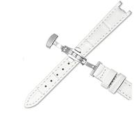 SCRUBY Banda de reloj de cuero genuino de vaca para 1853 T094210 Mujeres Correas de vigilancia Pulsera 12 mm con stee inoxidable Butterfly Curo(White A,Silver clasp)