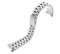 SCRUBY Banda de vigilancia de acero inoxidable para la pulsera Citizen Enicar de 20 mm 22 mm Curva Fin de acero con hebilla plegable(Silver,20mm)