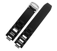 SCRUBY Bandas de relojes de silicona para Cartier 21st Century Convex Watchband 20 * 10mm Los accesorios de la cadena de relojes impermeables son correas adecuadas(Black silver)