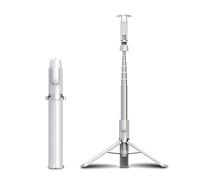 SCRUBY BFOLLOW - Palo selfie 3 en 1 con trípode Bluetooth para teléfono celular, teléfono celular, videollamada, iPhone Huawei (blanco)