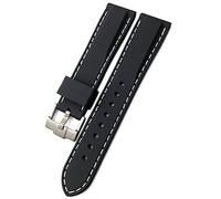 SCRUBY Correa de goma 18/19/21/20/22/23/24 mm para Rolex para Seiko para SKX para Omega correa de silicona suave impermeable(Black white,23mm)