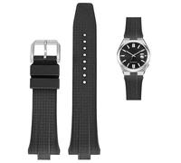 SCRUBY Correa de reloj de goma FKM Fluoro para la colección Citizen TSUYOSA NJ0150 NJ0151ME, pulsera colorida para hombres y mujeres(Black)