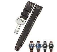 SCRUBY Correas de reloj de piel de becerro de 20mm, 21mm y 22mm para IWC Mark LE PETIT PRINCE IW327004 IW377714, accesorios de piloto grande, hebilla plegable(Bown B,22mm black buckle)