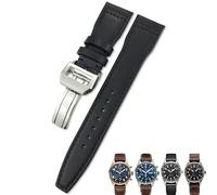 SCRUBY Correas de reloj de piel de becerro de 20mm, 21mm y 22mm para IWC Mark LE PETIT PRINCE IW327004 IW377714, accesorios de piloto grande, hebilla plegable(Black C,20mm rose buckle)