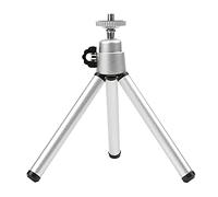 SCRUBY Mini trípode de fotografía de 2 secciones, portátil, palo para selfie, para teléfono móvil, toma de fotos, transmisión en vivo, poste de soporte (plateado)