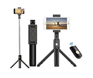 SCRUBY Mini trípode plegable 3 en 1 Bluetooth Selfie Stick de mano expandible con control remoto para iOS Android (K07s)