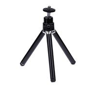 SCRUBY Mini trípode telescópico de dos secciones para teléfono móvil, portátil, flexible, para cámara réflex (negro)