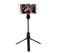 SCRUBY Palo selfie 2 en 1 y trípode multifuncional de mano BT Selfie Stick trípode portátil ajustable para tomar fotos (negro)