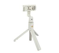 SCRUBY Palo selfie portátil extensible Bluetooth selfie Stick con control remoto inalámbrico para selfie/grupo/fotos/vlog, blanco