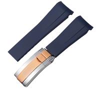 SCRUBY Para la correa de goma Rolex, la correa de los cuentos, el agua verde, el agua verde, el buzo, la silicona verde de 20 mm de 21 mm banda de reloj(Blue-Room rose,21mm)