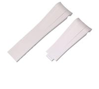 SCRUBY Para la correa de goma Rolex, la correa de los cuentos, el agua verde, el agua verde, el buzo, la silicona verde de 20 mm de 21 mm banda de reloj(White,20mm)