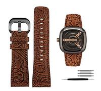 SCRUBY Para Seven Friday Q2/03/M2/M021/T2 correa de reloj de cuero genuino Estilo Vintage reloj diésel correa de cuero de vaca 28m accesorios de pulsera(Color 1 black)